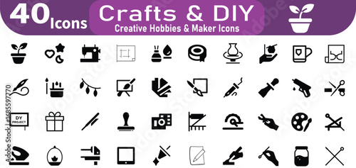 Creative diy and crafting elements for handmade projects