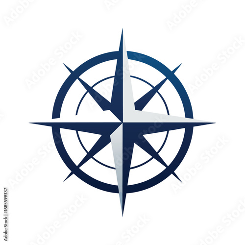 Modern compass rose symbol navigation direction
