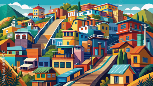 Valparaíso, Chile dazzles with hillside houses painted in vivid colors, winding stairways, and old funiculars overlooking a bustling harbor that symbolizes South American creativity and resilience.