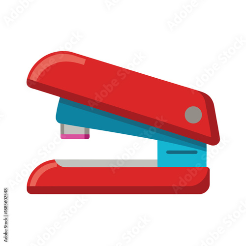 Red and Blue Stapler Illustration office supplies stationery