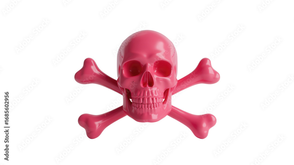 Obraz premium Fun and vibrant pink skull, a unique pop art statement for edgy designs and creative concepts