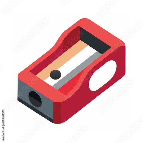 Red and Grey Pencil Sharpener stationery office