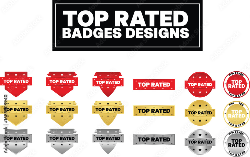 Obraz premium Top Rated Badges Designs