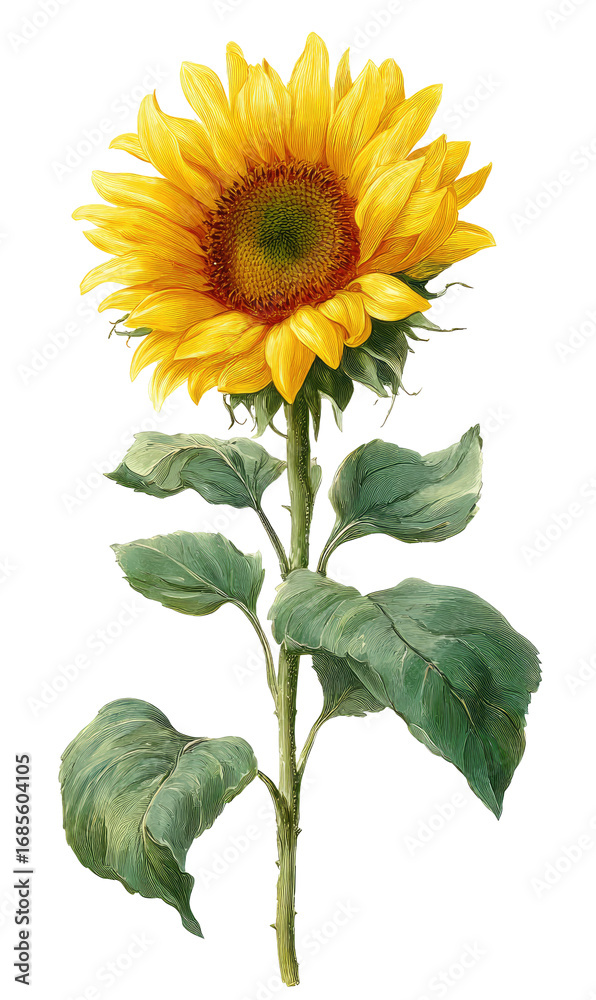 Obraz premium Detailed illustration of a sunflower (2)