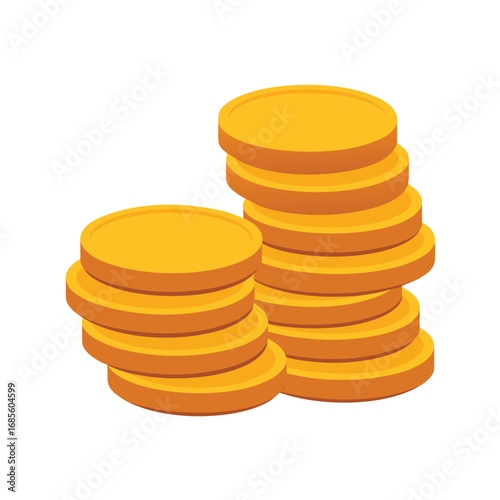 Stack of gold coins icon money wealth