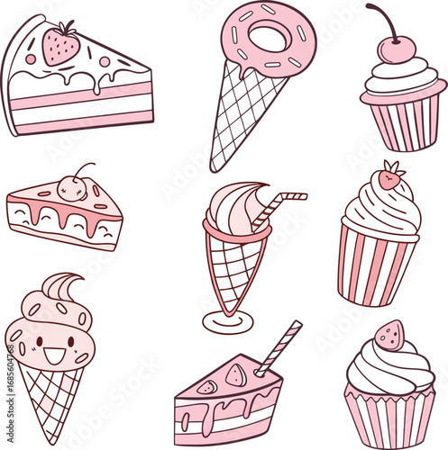 Cute Pink Dessert Collection for a Sweet Design
