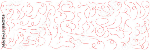 Route map dashed line silhouette. Abstract Hand-Drawn Dotted Line Collection. Dotted Spiral Curve Line. Hand Sketched Curly Border. Long squiggle dashed. Continuous Dashed Line Flow Textures