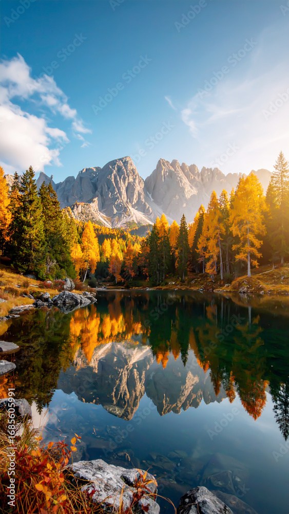 Fototapeta premium Bergsee und Berge im Herbst 