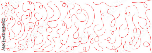Route map dashed line silhouette. Abstract Hand-Drawn Dotted Line Collection. Dotted Spiral Curve Line. Hand Sketched Curly Border. Long squiggle dashed. Continuous Dashed Line Flow Textures