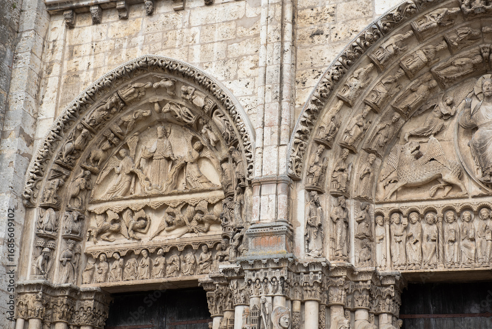 Fototapeta premium Chartres, France, cathedral, one of the oldest gothic cathedrals in Europe