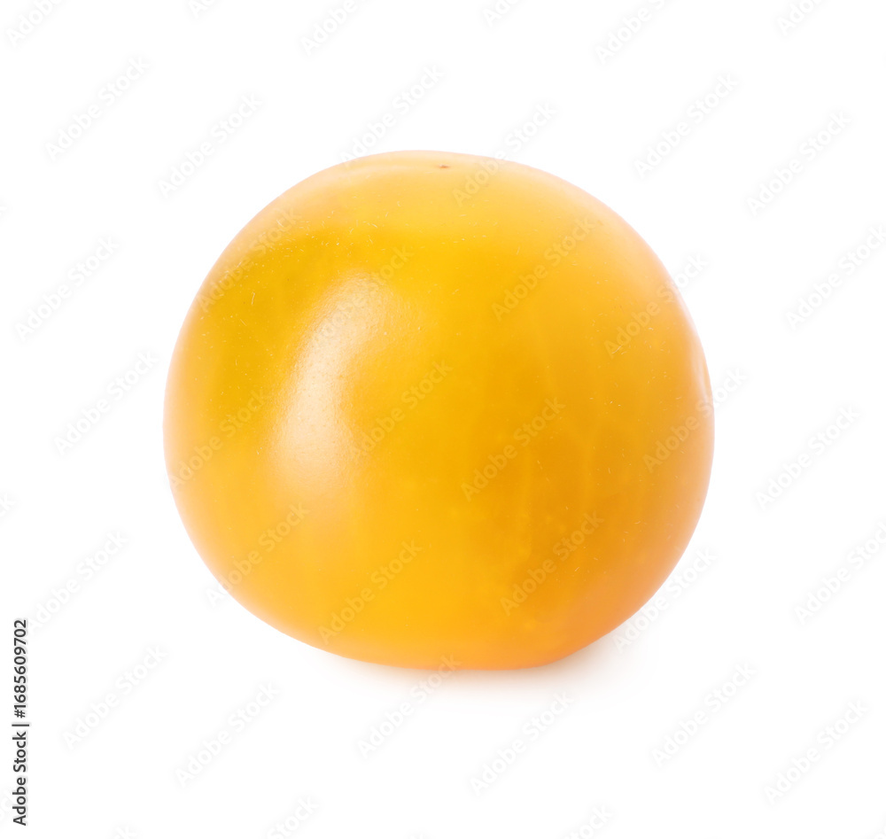 One ripe yellow tomato isolated on white