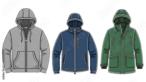 Men’s Jacket Apparel Mockup Collection | Fashion Clothing Templates for Design and Presentation