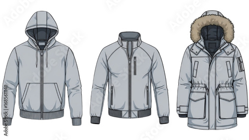 Men’s Jacket Apparel Mockup Collection | Fashion Clothing Templates for Design and Presentation