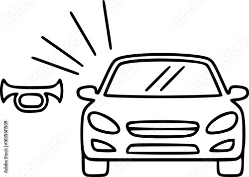 Car Horn Noise Pollution Icon Vector. outline pollution icon