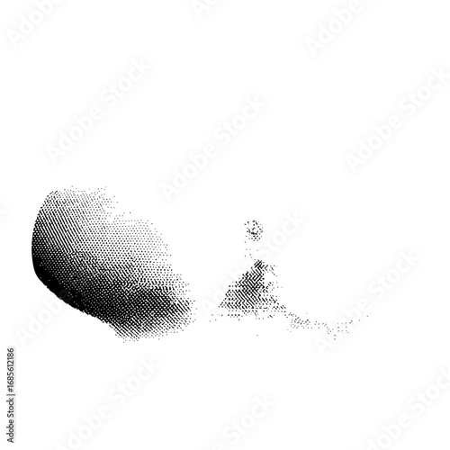 Abstract halftone vector graphic illustration black and white dotted texture design pattern for print and web use