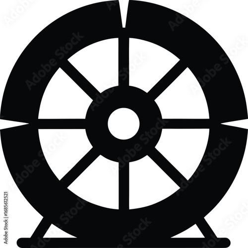 Dartboard black icon aiming game target symbol isolated on white background