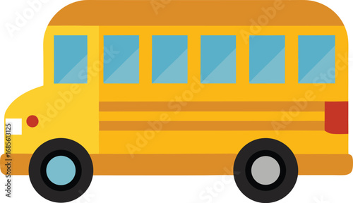 School bus clip art and vector design with a white background 
