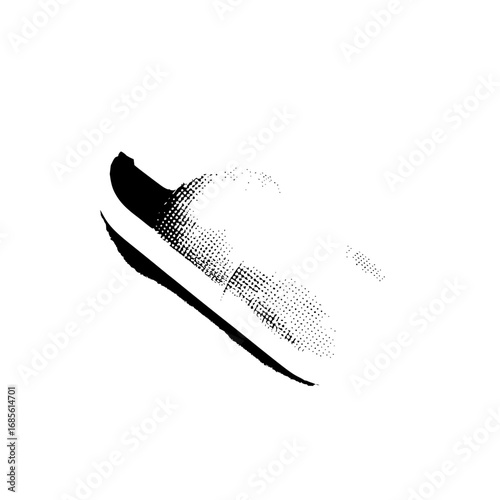 Black and white slipper footwear design with halftone pattern shoe for comfort and style fashion item