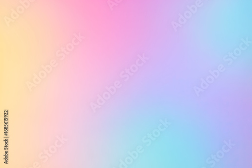 Dreamy Pastel Color Gradient Background Texture: A Soft, Smooth Blend of Vibrant Pink, Purple, Blue, Yellow, and Teal Hues, Perfect for Modern Design, Digital Art, and Creative Projects, Offering an E