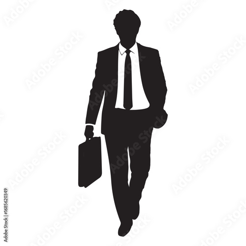 Silhouette of a Businessman Walking