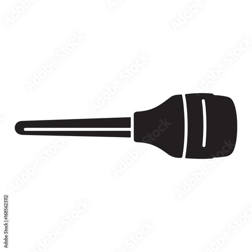 Black silhouette of a medical suction bulb syringe with a long nozzle tool