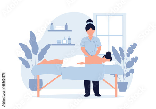 Relaxing therapeutic massage therapy session for wellness and stress relief