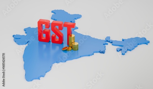 Photography India GST India Map Isolated white background