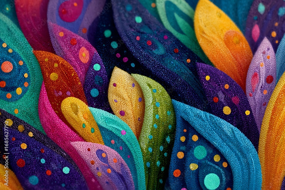 Fototapeta premium Colorful paisley abstract pattern glowing with vibrance high resolution picture