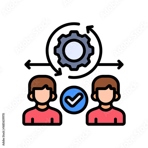 Change Management lineal color icon