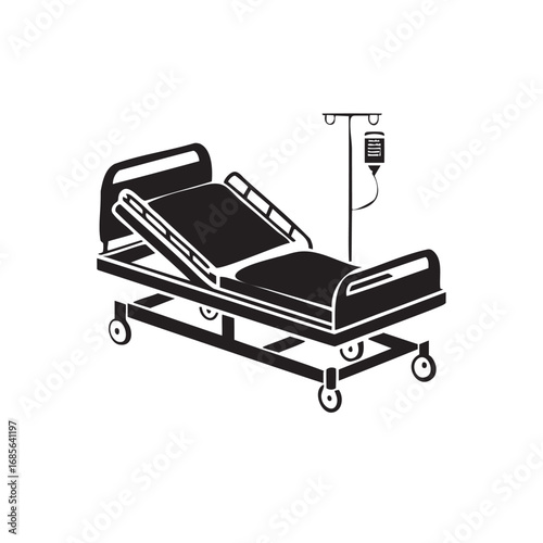 Professional Hospital Bed Icon – Clinic and Emergency Design