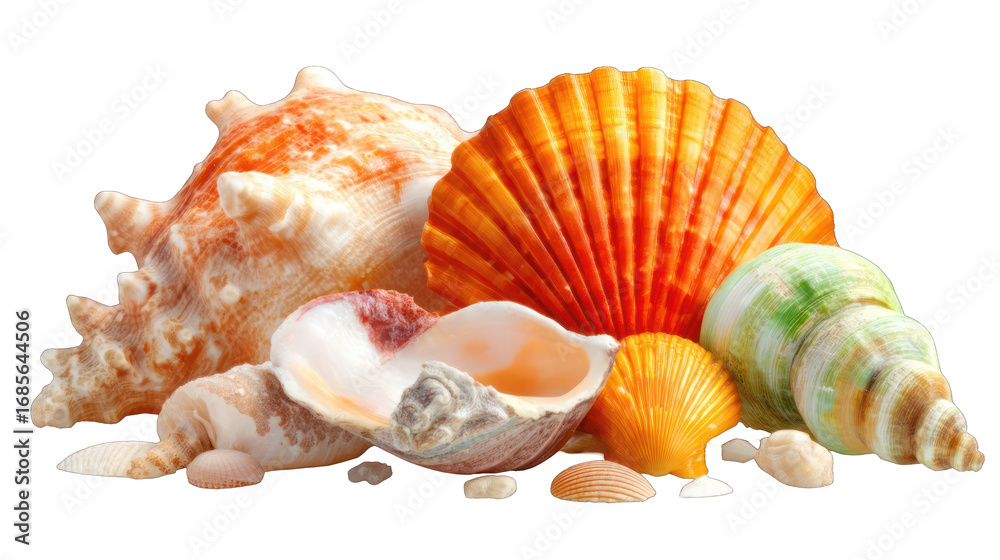 Obraz premium Colorful seashells arranged