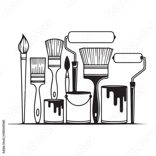 Painting tools icon collection