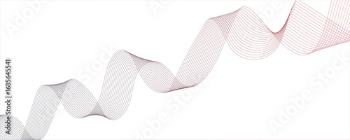 Abstract wave with gradient design, origami paper curves and linework. Ripple flow, modern minimal dynamic. Lines curve in fluid, harmonic motions with modern, minimalistic, and futuristic.