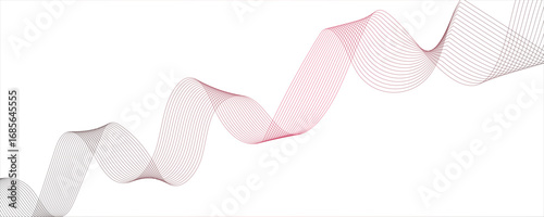Abstract wave with gradient design, origami paper curves and linework. Ripple flow, modern minimal dynamic. Lines curve in fluid, harmonic motions with modern, minimalistic, and futuristic.