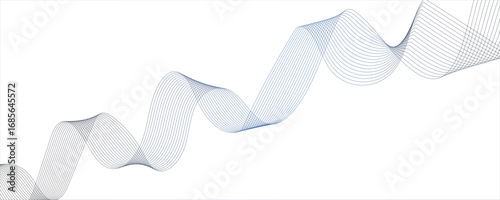 Abstract wave with gradient design, origami paper curves and linework. Ripple flow, modern minimal dynamic. Lines curve in fluid, harmonic motions with modern, minimalistic, and futuristic.