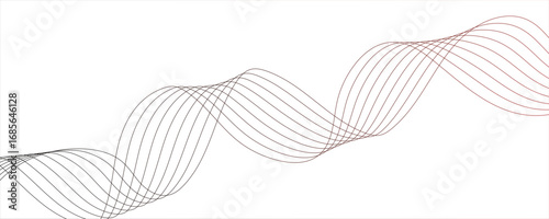 Abstract wave with gradient design, origami paper curves and linework. Ripple flow, modern minimal dynamic. Lines curve in fluid, harmonic motions with modern, minimalistic, and futuristic.