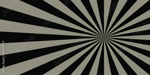 Abstract black and gray dark sun rays sunburst backdrop background. seamless retro vintage burst.. Pop art dark gray comic background.Vintage sunrays illustration swirl grunge backdrop line.