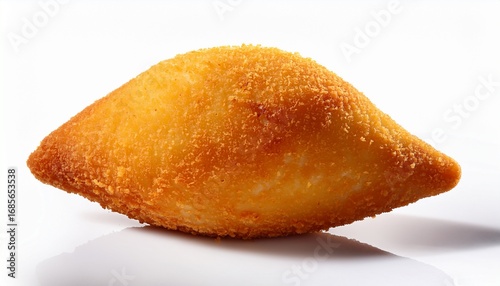 a delicious coxinha isolated on a white background for culinary delight