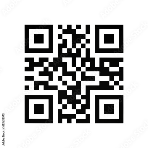 White QR Code on Transparent Background Digital Square Pattern