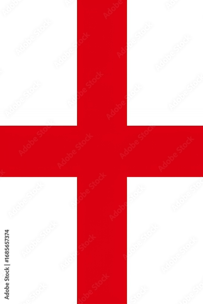 Obraz premium ** St. George's Cross: Simple Red Cross on White Background
