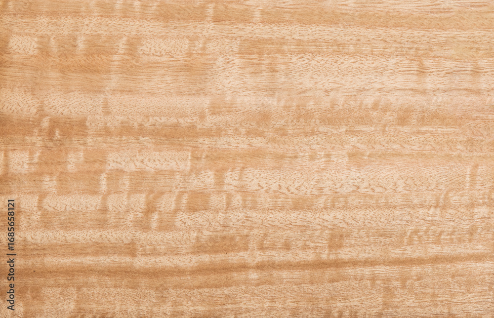 Fototapeta premium High resolution top view photo of natural figured eucalyptus wood panel texture background grain texture, perfect for use as wallpaper, or design element.