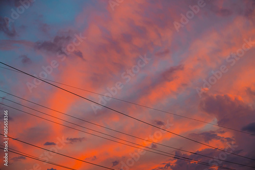 夏の終わりの夕焼け空