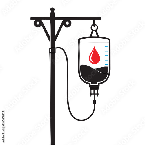 Intravenous Drip Silhouette – Patient Care Icon