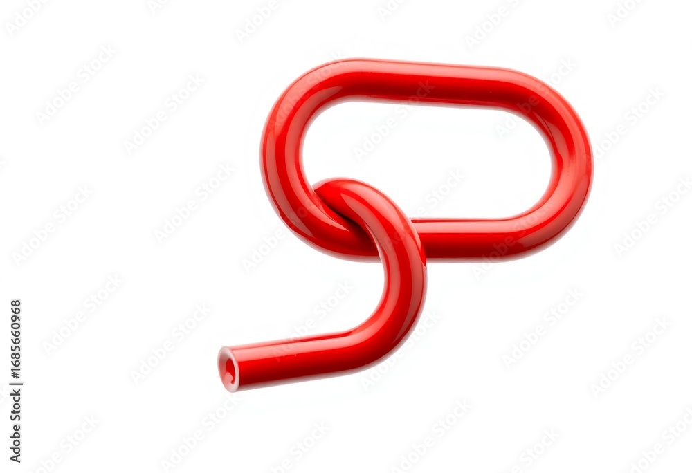 Naklejka premium red ribbon on white background