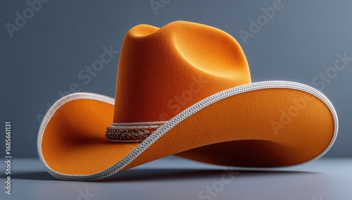 Orange cowboy hat, studio shot (2)