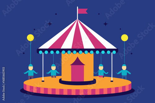 carousel stage  rotating figures  miniature spotli