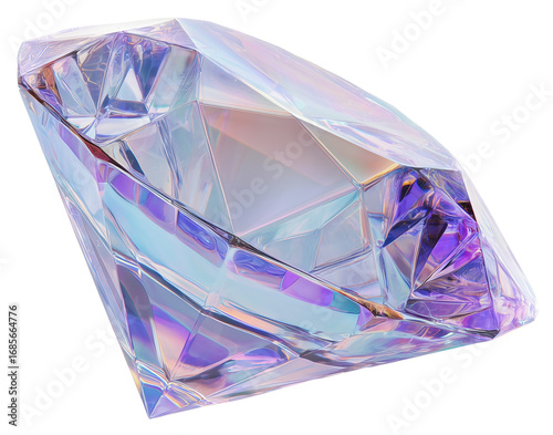 Beautiful jewel 3d rendering icon illustration PNG. cartoon minimal style diamond on transparent isolated background.