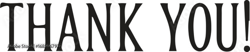 Bold Thank You Message in Black Font against White Background for Various Purposes