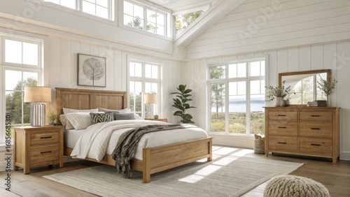 Coastal Farmhouse Bedroom W...