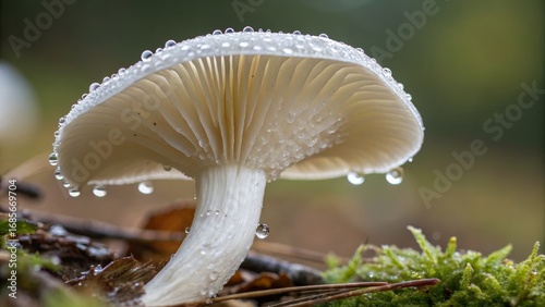 Dew-Kissed Mushroom Macro P...